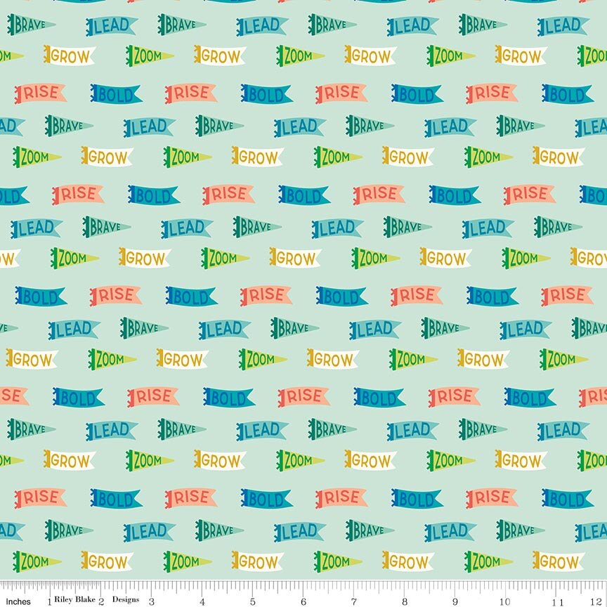 Brave Your Way Brave Banners Mint Fat Quarter - Image 2