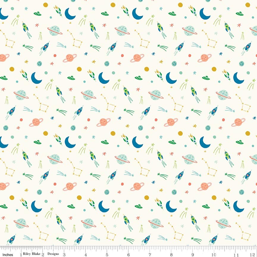 Brave Your Way To the Moon Cloud Fat Quarter - Image 2