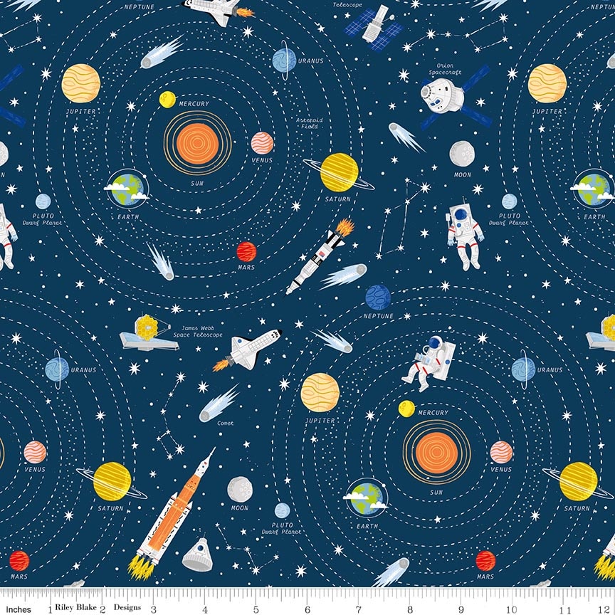Reach for the Stars with NASA Galaxy Navy Fat Quarter