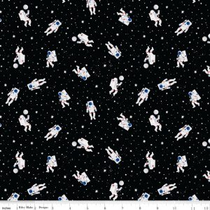 Reach for the Stars with NASA Astronauts Black Fat Quarter