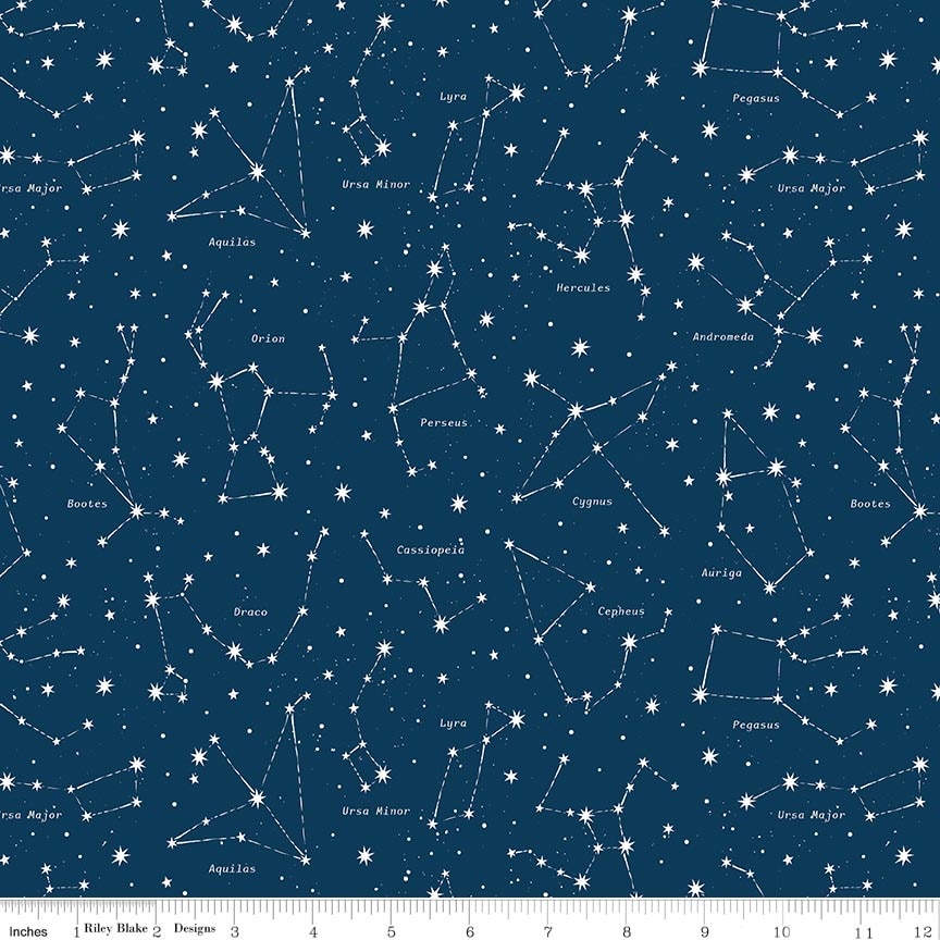 Reach for the Stars with NASA Constellations Navy Fat Quarter