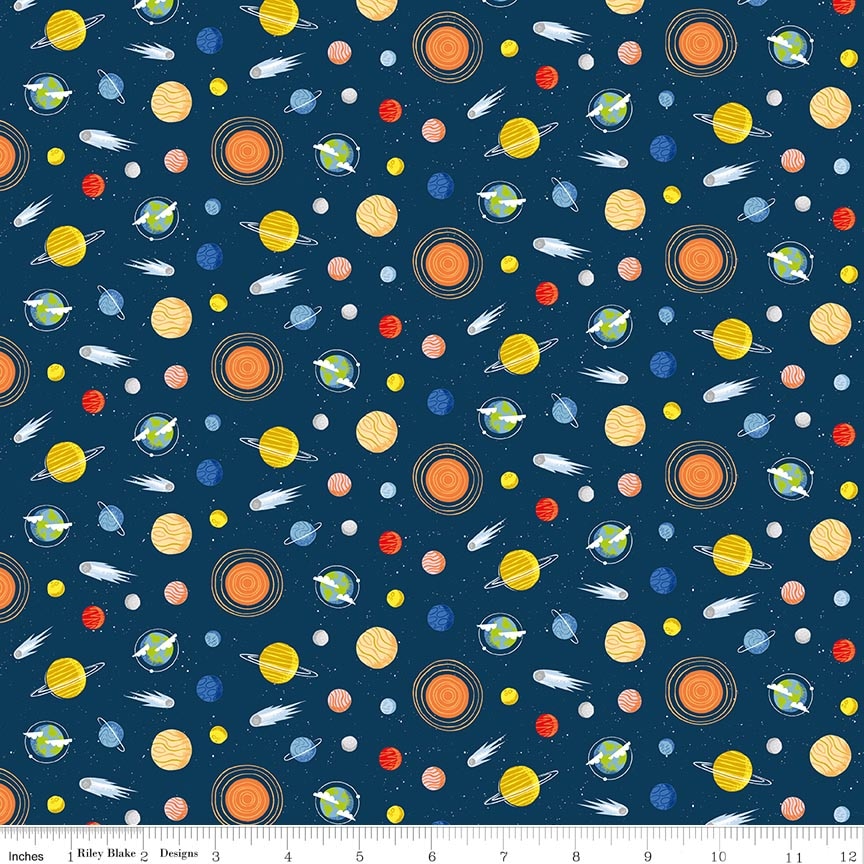 Reach for the Stars with NASA Planets Navy Fat Quarter
