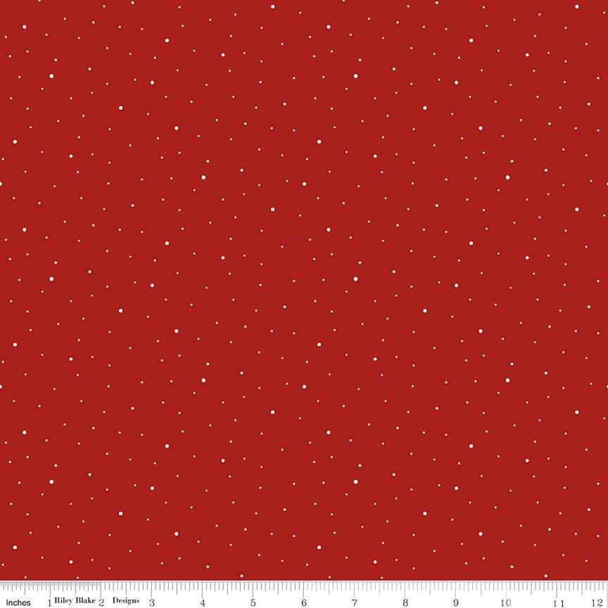 Dapple Dot Barn Red Fat Quarter - Image 2