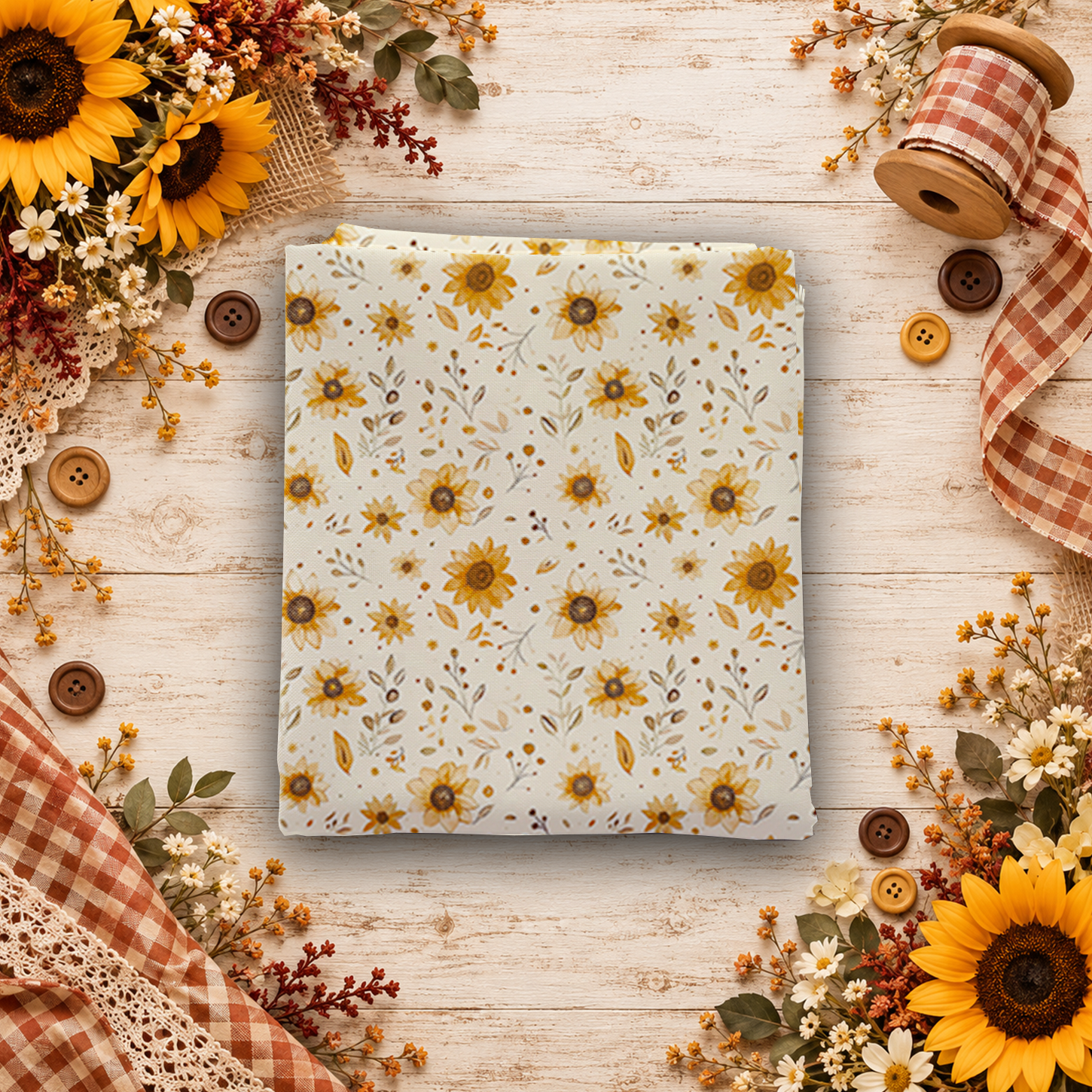 Harvest on the Prairie Sun Floral Cream Fat Quarter
