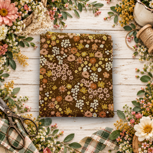 Worth Repeating Flower Garden Coffee Fat Quarter
