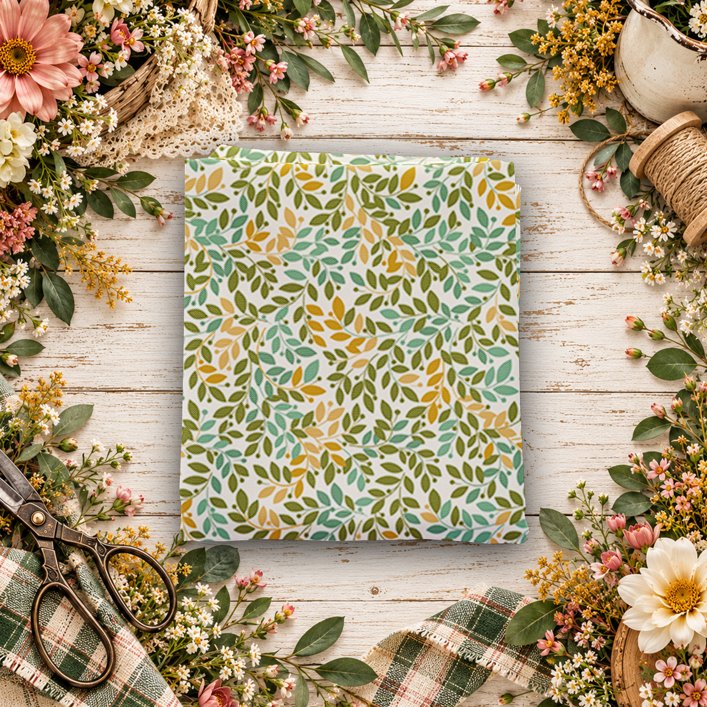 Worth Repeating Leaves Cloud Fat Quarter