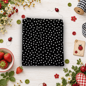 Little Ladybug Dots Black Fat Quarter