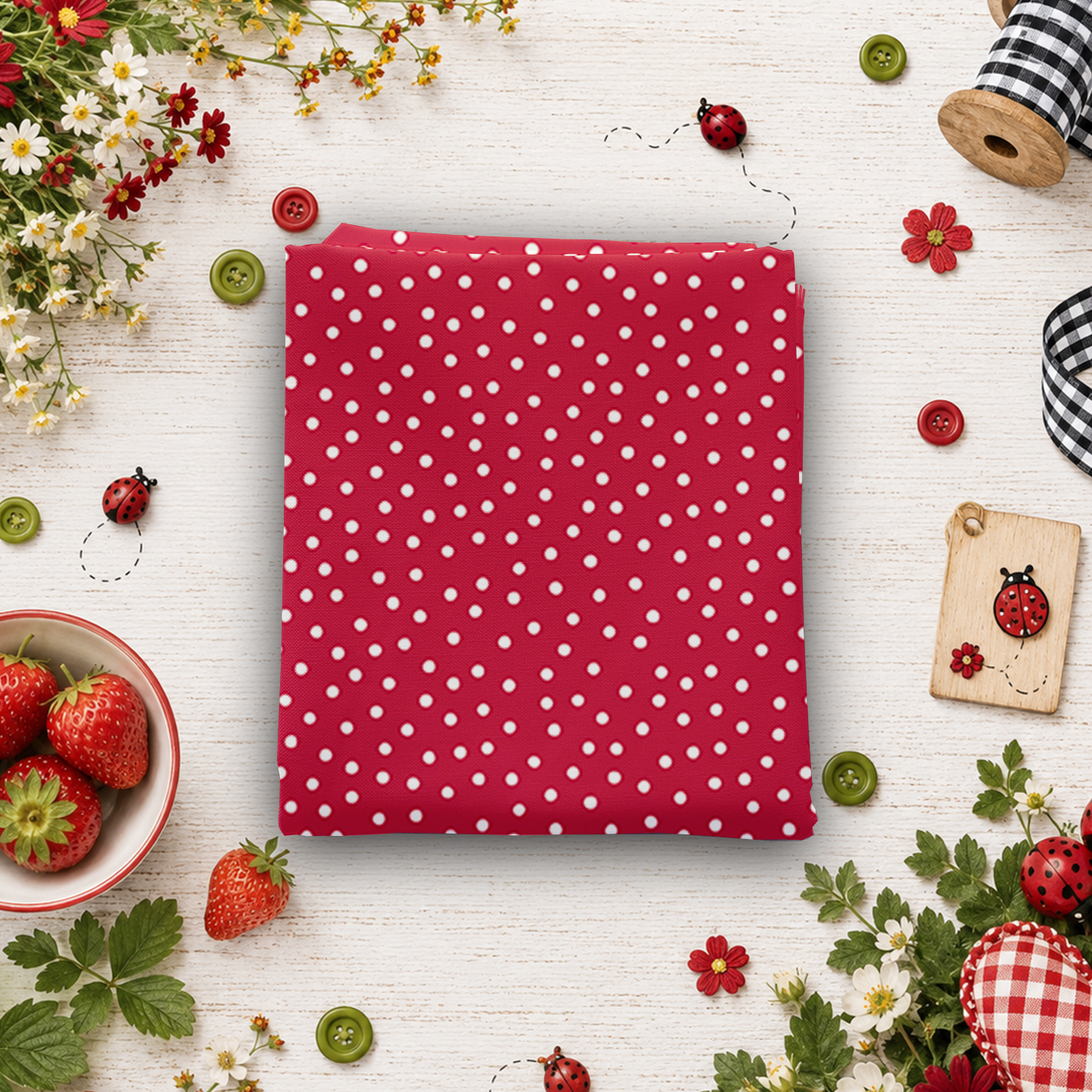 Little Ladybug Dots Red Fat Quarter