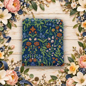 Before the Bloom Iris Indigo Fat Quarter