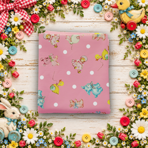 Dear Sweethearts Toy Toss Pink Fat Quarter