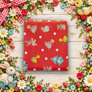 Dear Sweethearts Toy Toss Red Fat Quarter