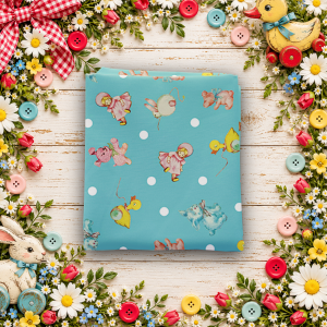 Dear Sweethearts Toy Toss Teal Fat Quarter