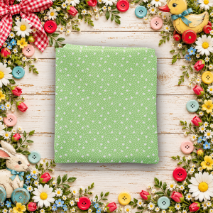Dear Sweethearts Star Dots Green Fat Quarter