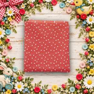Dear Sweethearts Star Dots Red Fat Quarter