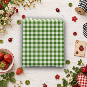 Little Ladybug Gingham Green Fat Quarter