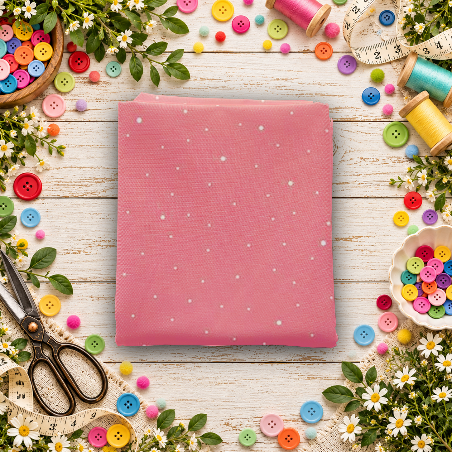 Dapple Dot Sugar Pink Fat Quarter