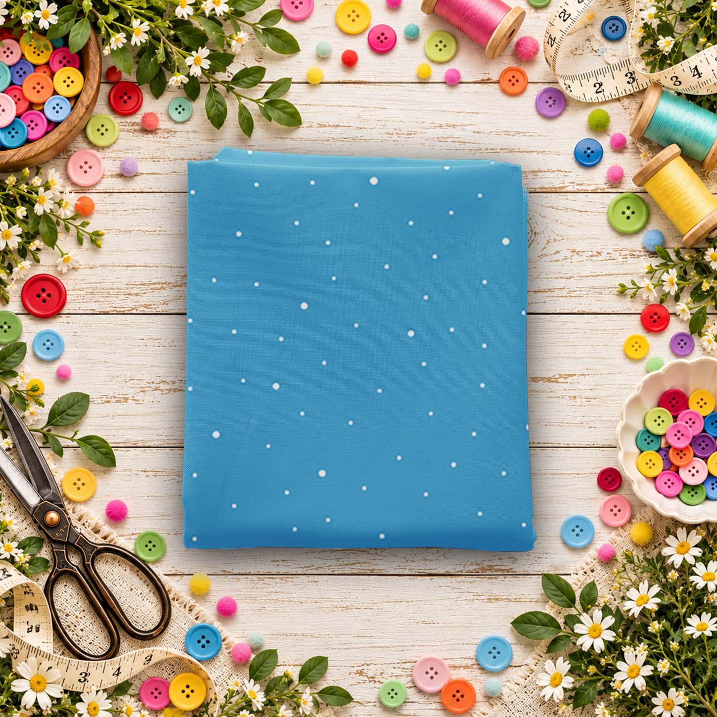 Dapple Dot Medium Blue Fat Quarter