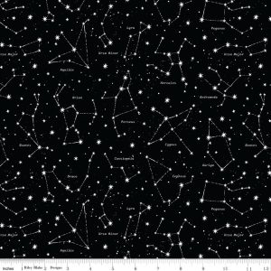 Reach for the Stars with NASA Constellations Black Glow in the Dark Fat Quarter